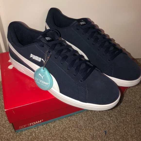 Mens Navy Blue Pumas - Picture 2 of 5